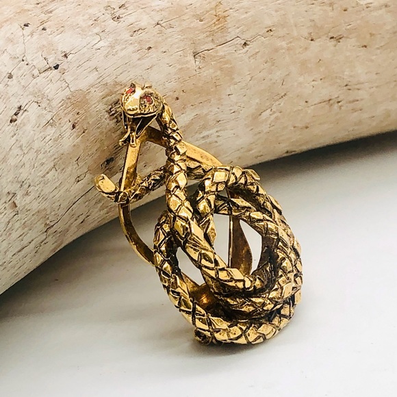Vintage Snake Signed Designer Clip Brooch🐍 - Picture 12 of 13